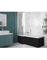Baignoire INSPIRO tablier noir 160 cm + pare baignoire