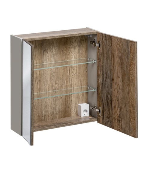 Ensemble de salle de bain Santa Fe Taupe 140cm - 2 vasques, 1 colonne