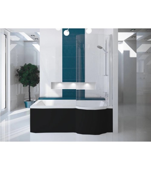 Baignoire INSPIRO tablier noir 170 cm + pare baignoire