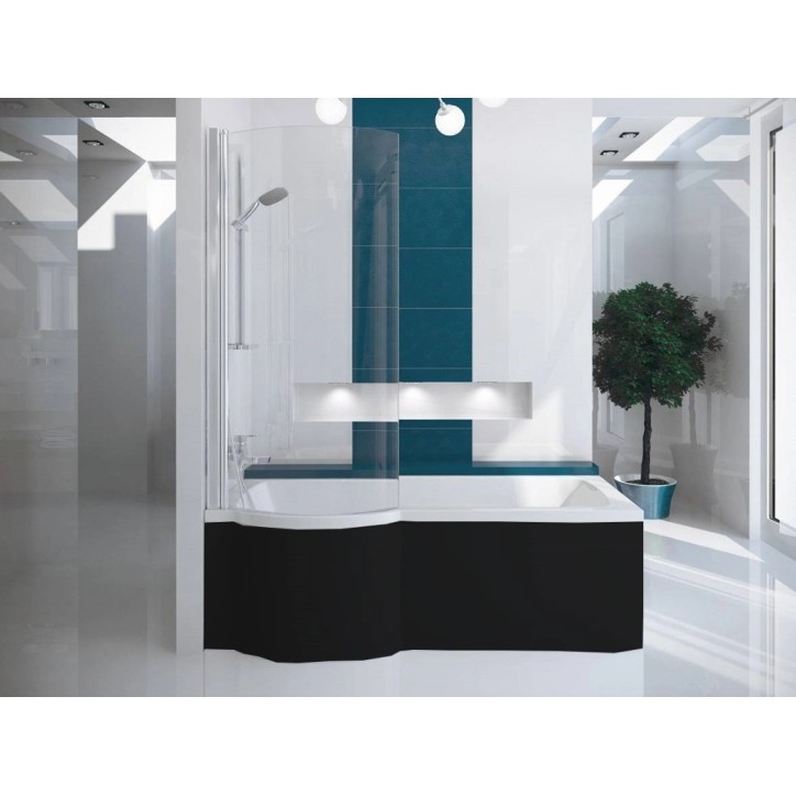 Baignoire INSPIRO tablier noir 170 cm + pare baignoire Baignoire INSPIRO tablier noir 170 cm + pare baignoire