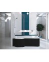 Baignoire INSPIRO tablier noir 170 cm + pare baignoire