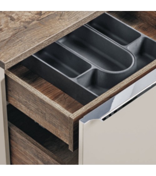 Ensemble de salle de bain Santa Fe Taupe 140cm - 2 vasques, 1 colonne