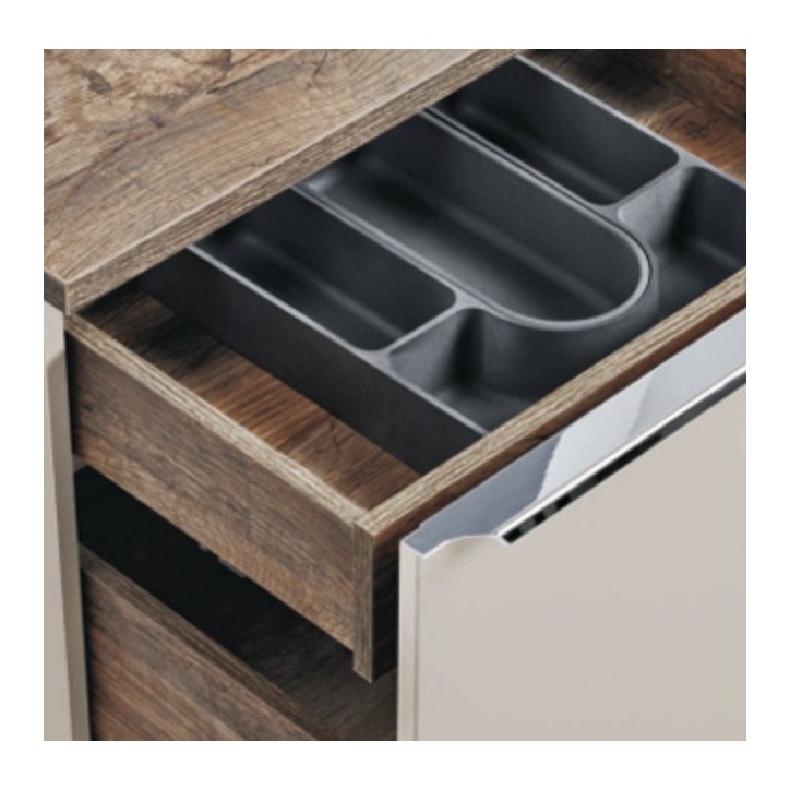 Ensemble de salle de bain Santa Fe Taupe 140cm - 2 vasques, 1 colonne