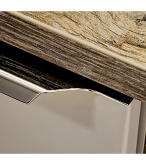 Ensemble de salle de bain Santa Fe Taupe 140cm - 2 vasques, 1 colonne