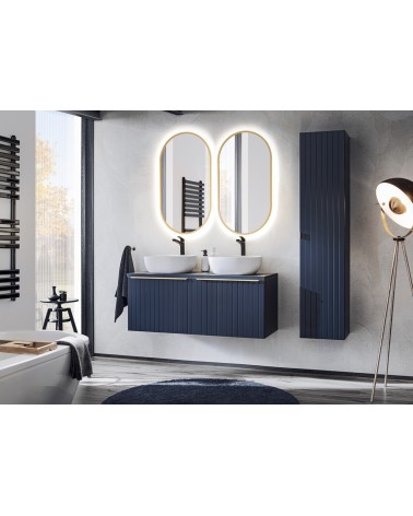 Ensemble Santa Fe 120 cm Bleu - 2 vasques, 1 colonne