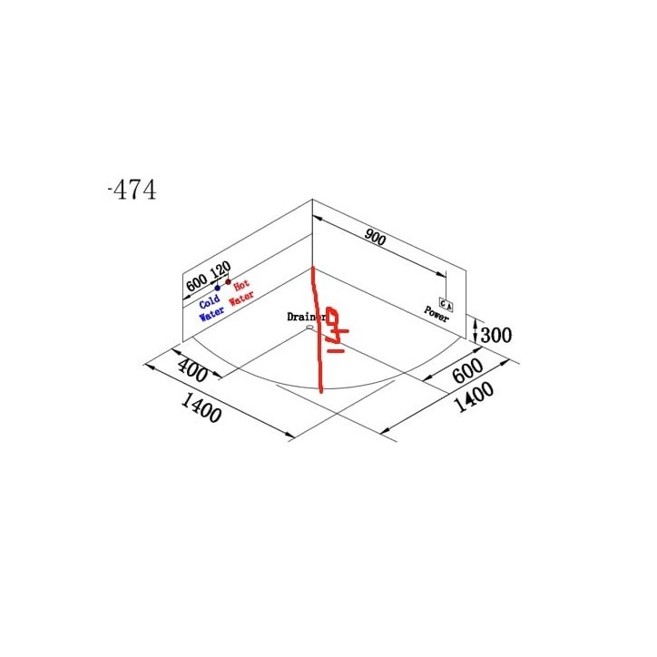 Baignoire balnéo Apollo 140x140x62cm