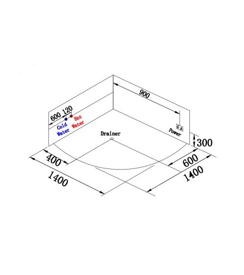 Baignoire balnéo Apollo 140x140x62cm