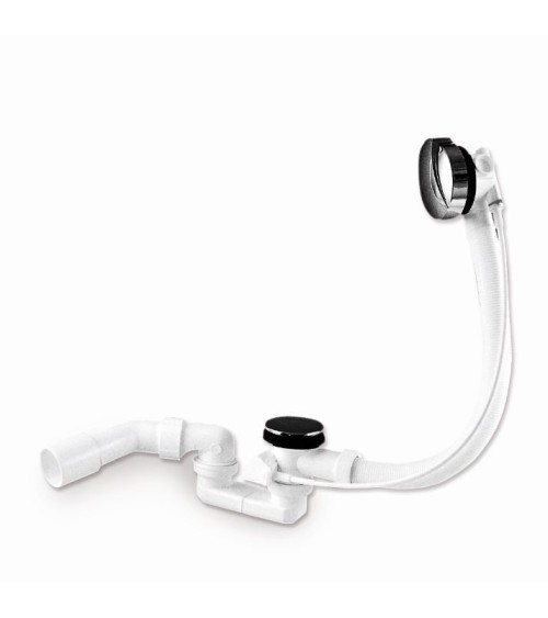 Siphon Bonde chrome avec trop plein pour baignoire