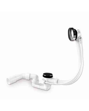 Siphon Bonde chrome avec trop plein pour baignoire