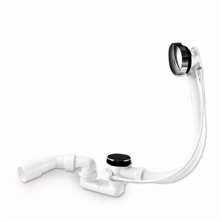 Siphon Bonde chrome avec trop plein pour baignoire Siphon Bonde chrome avec trop plein pour baignoire