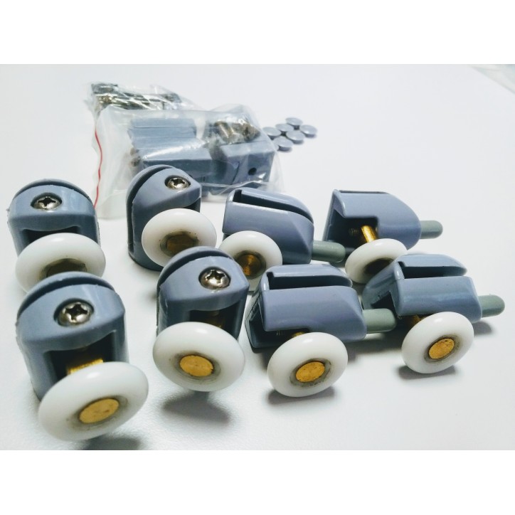 Jeu de 8 roulettes pour cabine de douche