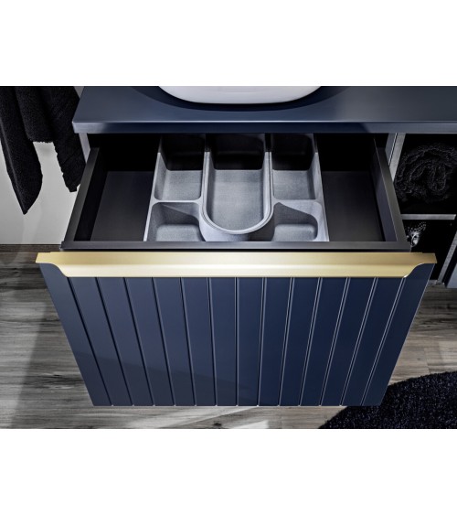 Ensemble Santa Fe 120 cm Bleu - 2 vasques, 1 colonne