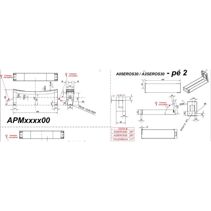 Pieds pour baignoire SABOT alverana 105cm