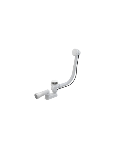 Siphon Bonde blanc avec trop plein pour baignoire