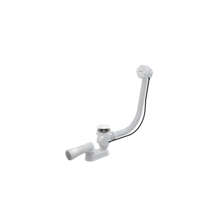Siphon Bonde blanc avec trop plein pour baignoire