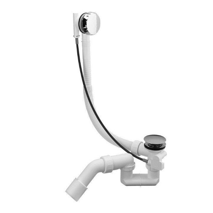 Siphon Bonde automatique avec trop plein pour baignoire à porte AVOLIA et ADELAIDE