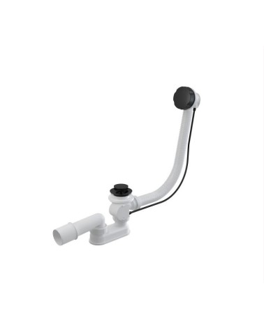 Siphon Bonde NOIR avec trop plein pour baignoire