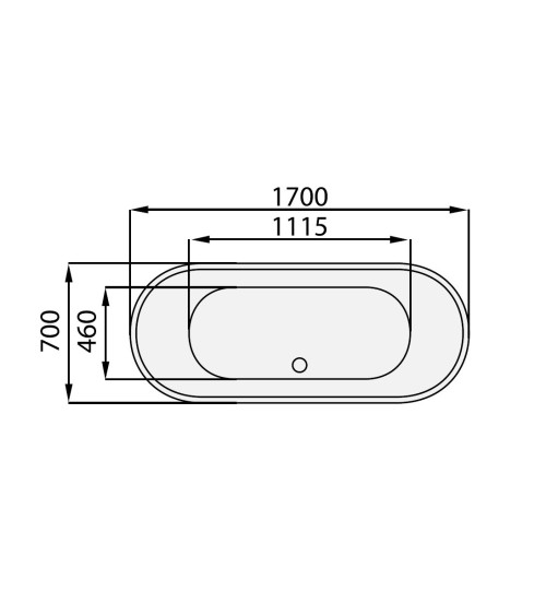 Baignoire îlot SIKINOS II 170x70 cm