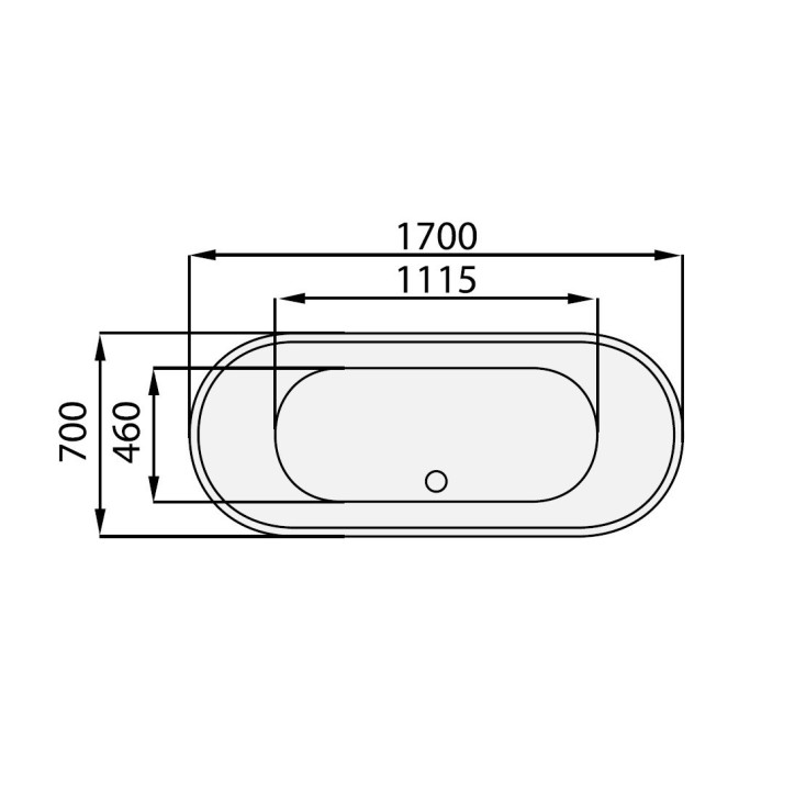 Baignoire îlot SIKINOS II 170x70 cm