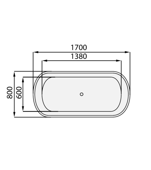 Baignoire îlot ANALIPSI II 170x80 cm