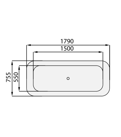 Baignoire îlot RODOS II 179x75,5 cm