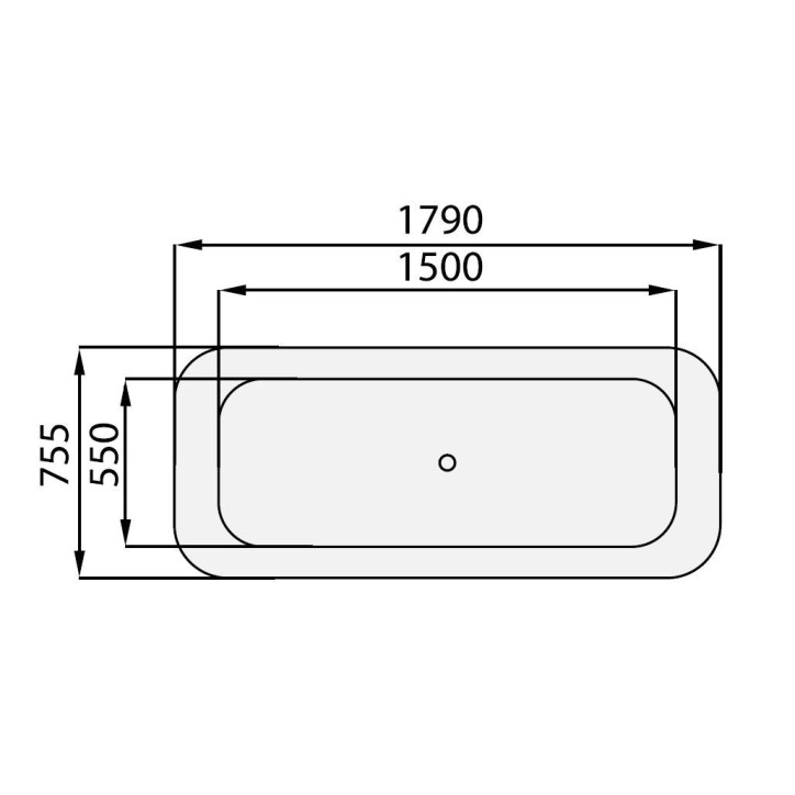 Baignoire îlot RODOS II 179x75,5 cm