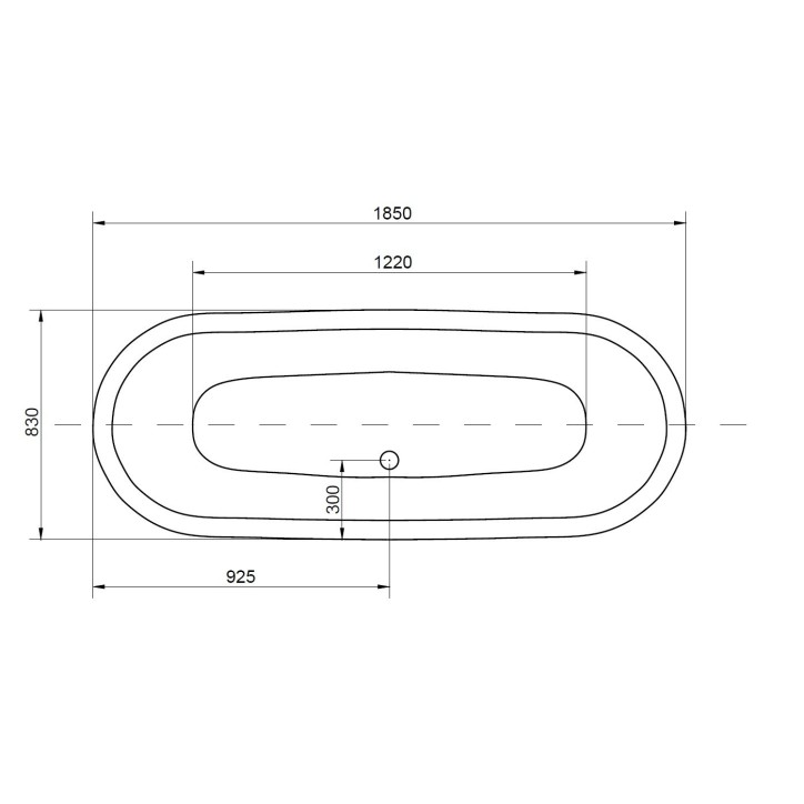 Baignoire îlot ENGARES II 185x83 cm
