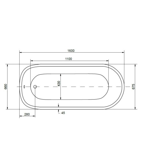 Baignoire îlot PALAO II 160x68 cm
