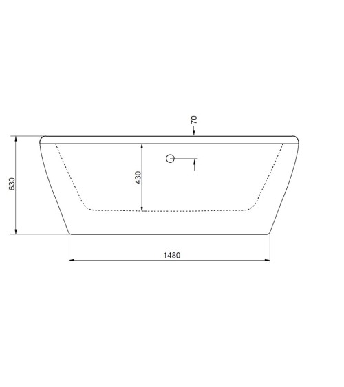 Baignoire îlot VIVOS II 160 x75x63 cm