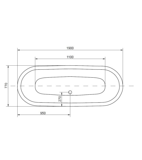 Baignoire îlot DANAKOS II 190x77 cm