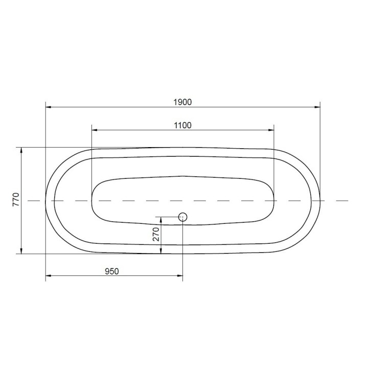Baignoire îlot DANAKOS II 190x77 cm Baignoire îlot DANAKOS II 190x77 cm