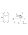 Baignoire îlot ALBAREA LED 150 x 75 cm