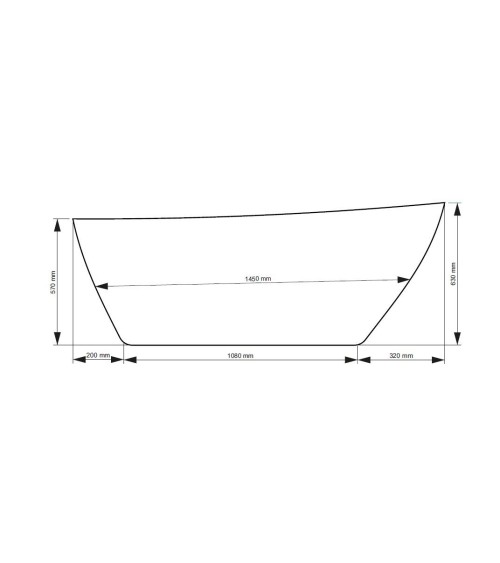 Baignoire îlot FORTUNA 160x70x63 cm
