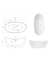 Baignoire îlot AYLA GLAM GOLDEN 170 x 80 cm