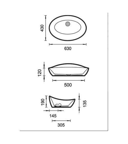 Vasque à poser ELIPSE