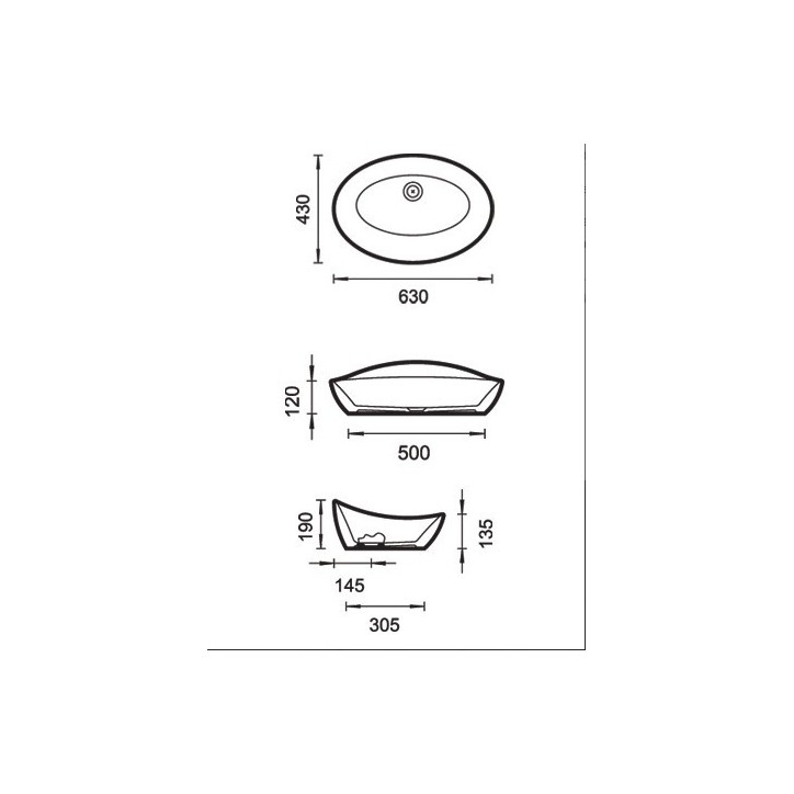 Vasque à poser ELIPSE