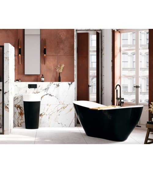 Baignoire îlot VIYA bicolore:noir/blanc 160 x 70 cm