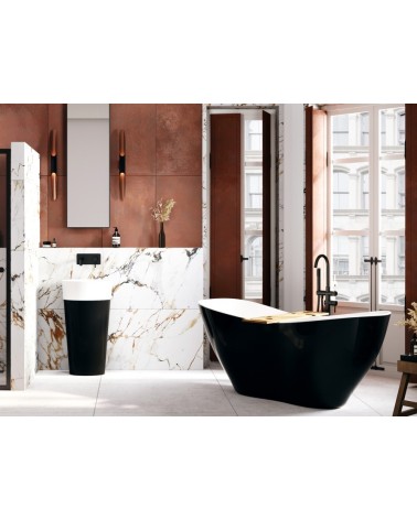 Baignoire îlot VIYA bicolore:noir/blanc 160 x 70 cm
