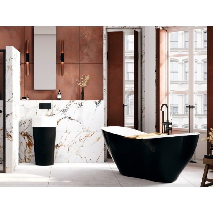 Baignoire îlot VIYA bicolore:noir/blanc 160 x 70 cm