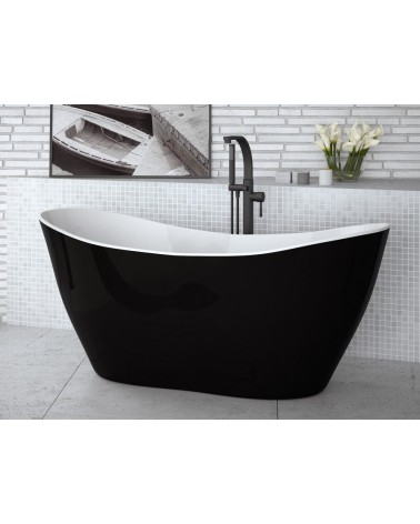 Baignoire îlot VIYA bicolore:noir/blanc 160 x 70 cm