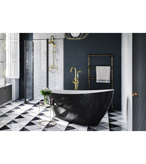Baignoire îlot KEYA bicolore:noir/blanc 165 x 70 cm