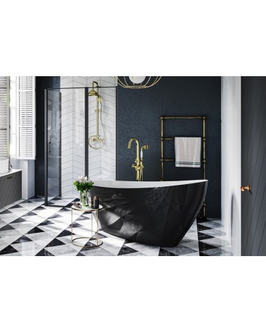 Baignoire îlot KEYA bicolore:noir/blanc 165 x 70 cm