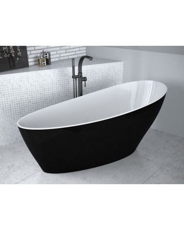 Baignoire îlot KEYA bicolore:noir/blanc 165 x 70 cm