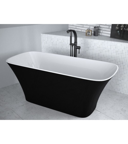 Baignoire îlot ASSOS bicolore:noir/blanc 160 x 70 cm