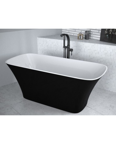 Baignoire îlot ASSOS bicolore:noir/blanc 160 x 70 cm