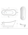 Baignoire îlot GLORIA 150x66 cm/160x68 cm