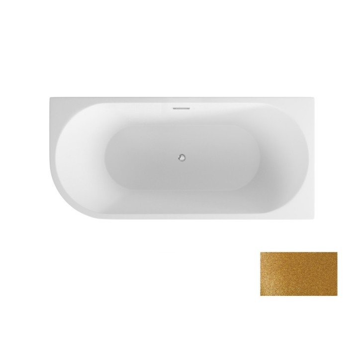 Baignoire îlot ZOYA GLAM GOLDEN angle droit 150x75 cm/170x80 cm