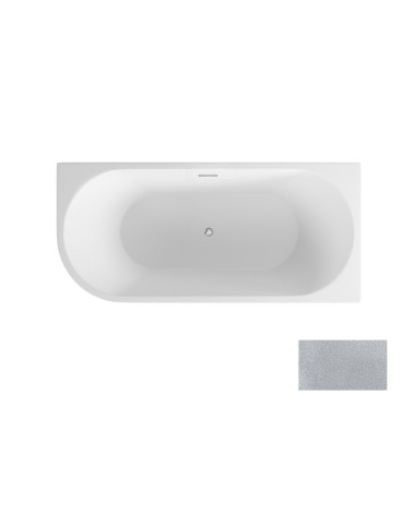 Baignoire îlot ZOYA GLAM SILVER angle droit 150x75 cm/170x80 cm