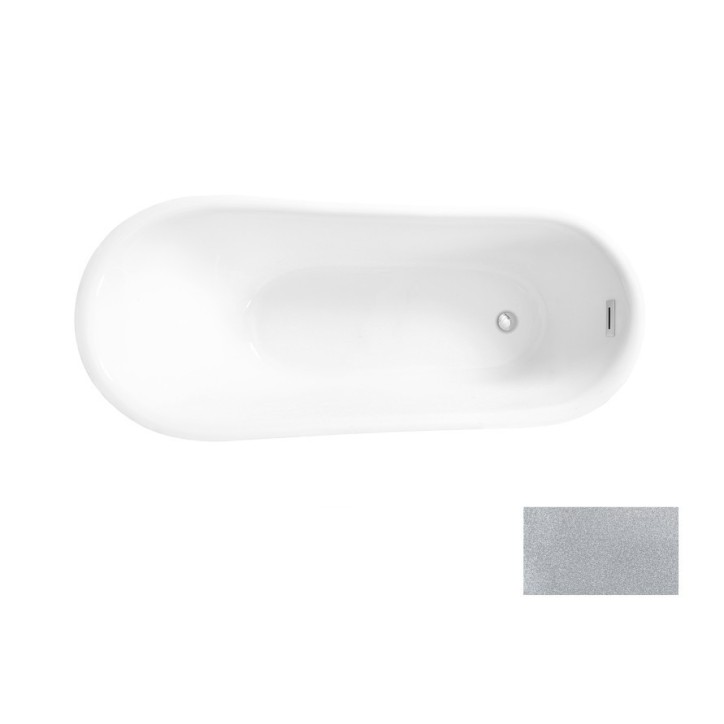 Baignoire îlot CALIMA GLAM SILVER 170 x 74 cm Baignoire îlot CALIMA GLAM SILVER 170 x 74 cm