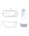 Baignoire îlot CALIMA GLAM GRAPHITE 170 x 74 cm